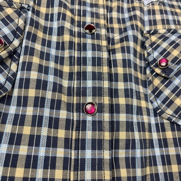 Rodeo Carte Pearl Snap Plaid Western Shirt Womens XL Vintage Embroidered Cowgirl - Picture 5 of 13